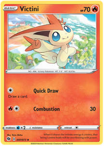 Pokemon Single Card - Champions Path 007/073 Victini Uncommon Pack Fresh