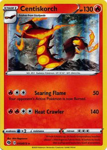 Pokemon Single Card - Champions Path 010/073 Centiskorch Rare Holo Pack Fresh