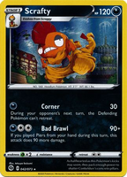 Pokemon Single Card - Champions Path 042/073 Scrafty Rare Holo Pack Fresh