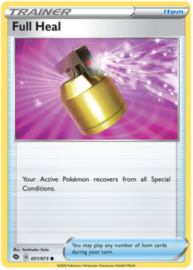 Pokemon Single Card - Champions Path 051/073 Full Heal Common Pack Fresh