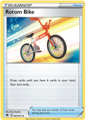 Pokemon Single Card - Champions Path 063/073 Rotom Bike Uncommon Pack Fresh
