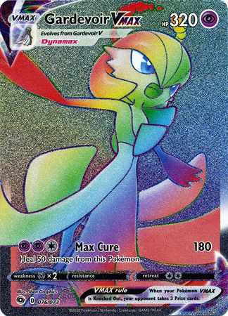 Pokemon Single Card - Champions Path 076/073 Gardevoir VMAX Rainbow Secret Rare Pack Fresh