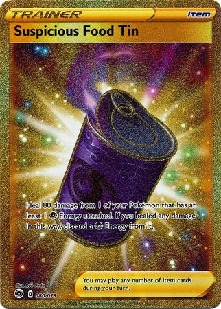 Pokemon Single Card - Champions Path 080/073 Suspicious Food Tin Gold Secret Rare Full Art Pack Fresh