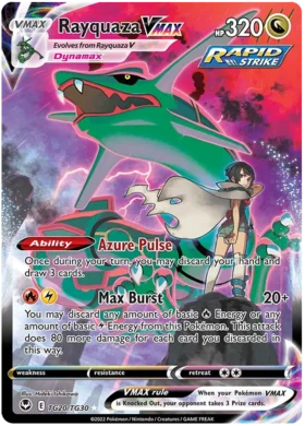 Pokemon Single Card - Silver Tempest Trainer Gallery TG20/TG30 Rayquaza VMAX Pack Fresh