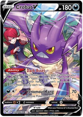 Pokemon Single Card - Lost Origin TG20/TG30 Crobat V Full Art Pack Fresh